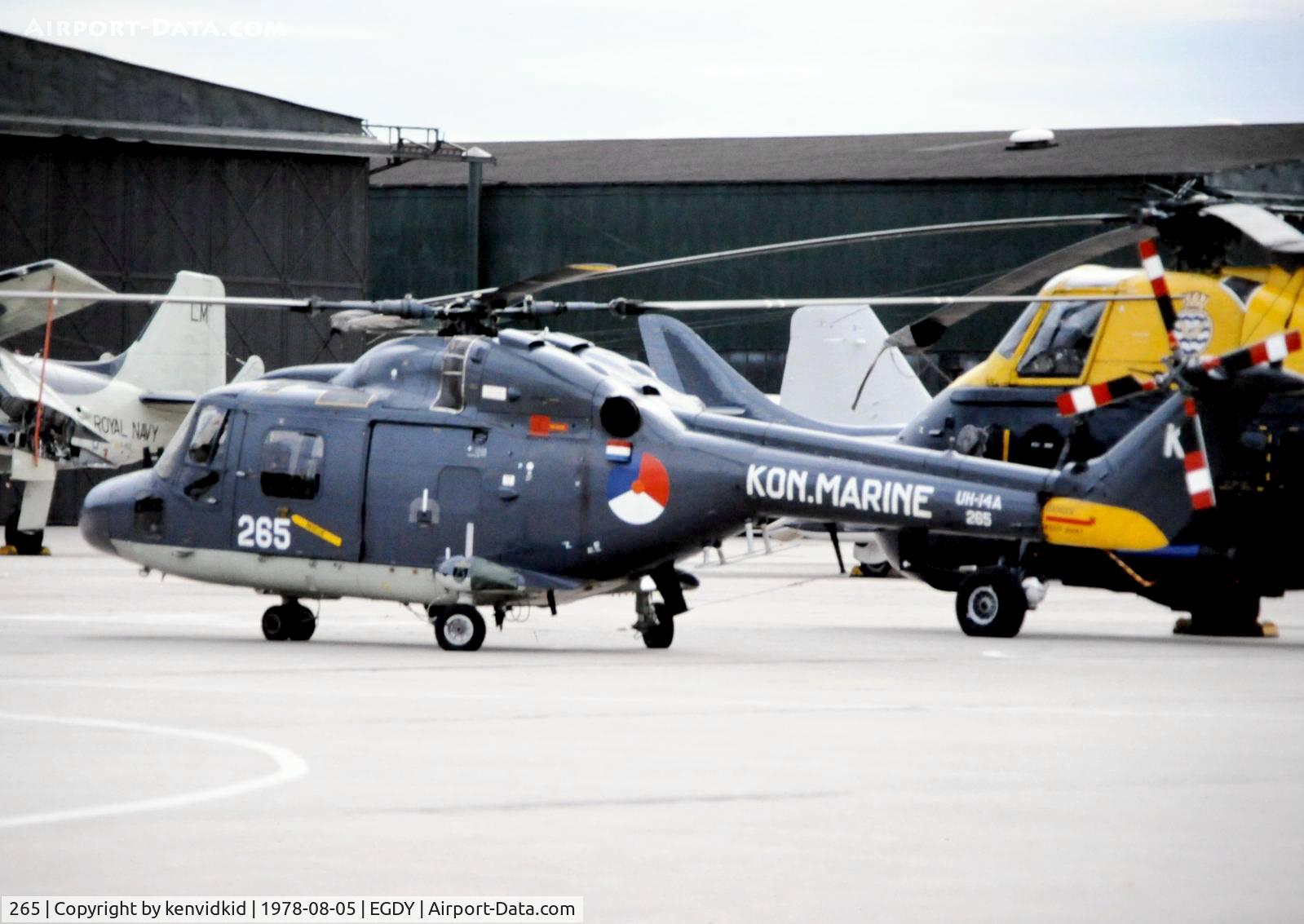 265, Westland SH-14D Lynx C/N 023, On Display at the 1978 Yeovilton air show.
