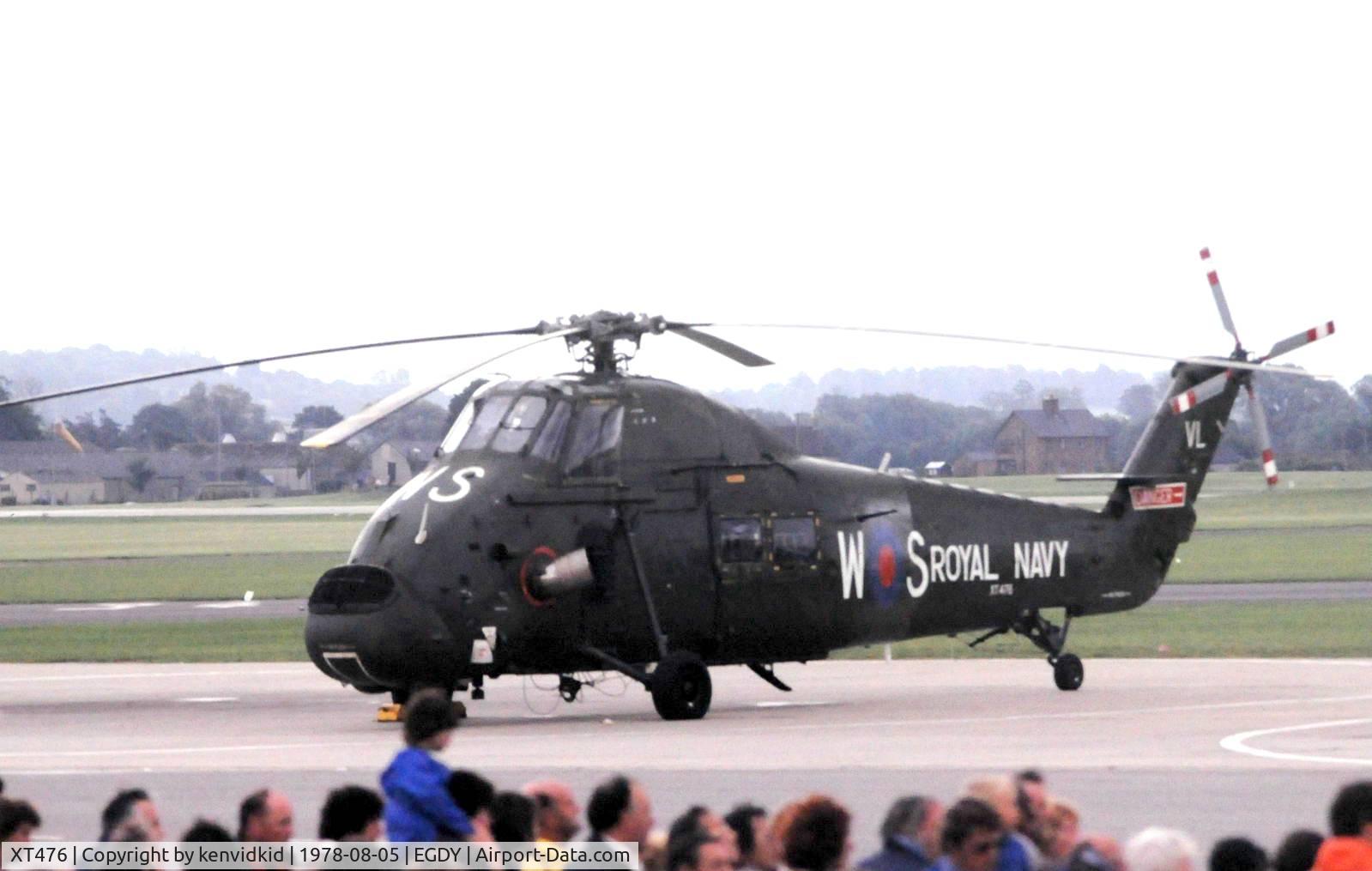 XT476, 1966 Westland Wessex HU.5 C/N WA298, On Display at the 1978 Yeovilton air show.