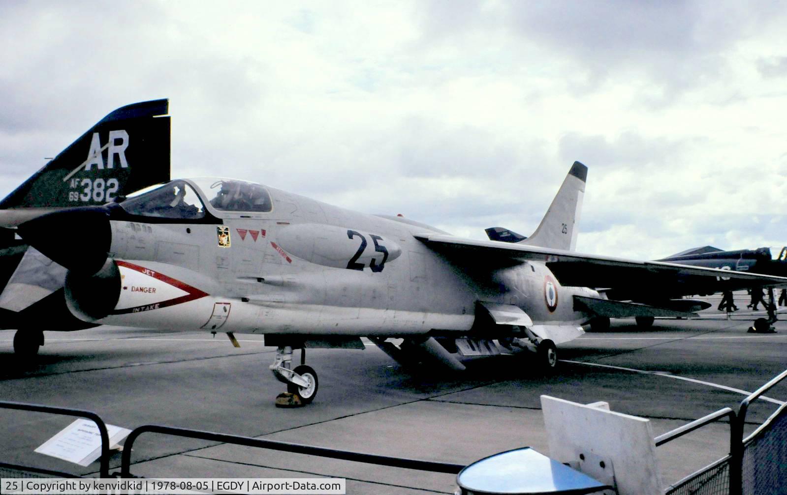 25, Vought F-8E(FN) Crusader C/N 1242, On Display at the 1978 Yeovilton air show.