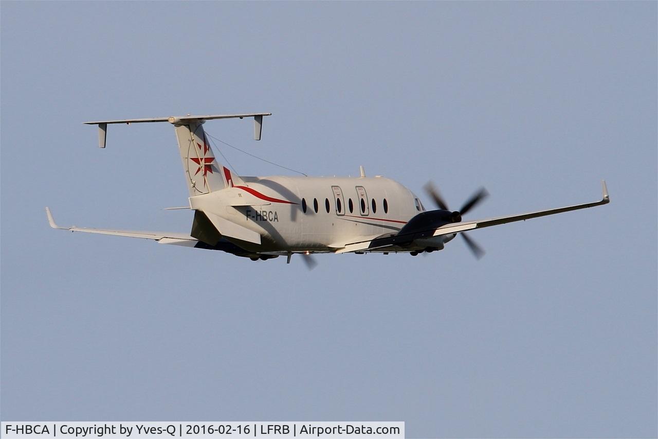 F-HBCA, 1995 Beech 1900D C/N UE-188, Beech 1900D, Climbing from rwy 07R, Brest-Bretagne airport (LFRB-BES)