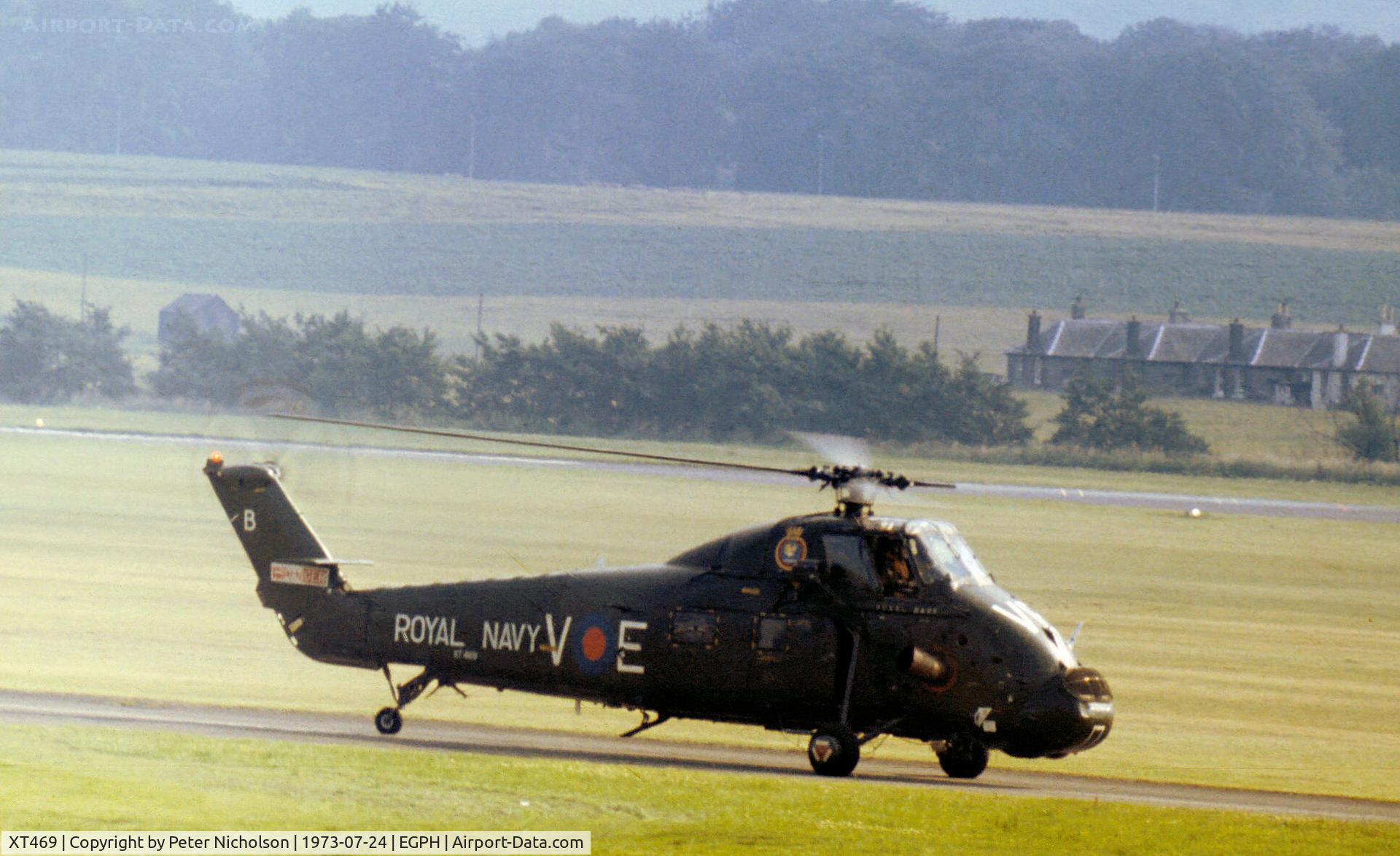 XT469, 1965 Westland Wessex HU.5 C/N WA291, Wessex HU.5 of  848 Naval Air Squadron on a visit to Edinburgh in the Summer of 1973.