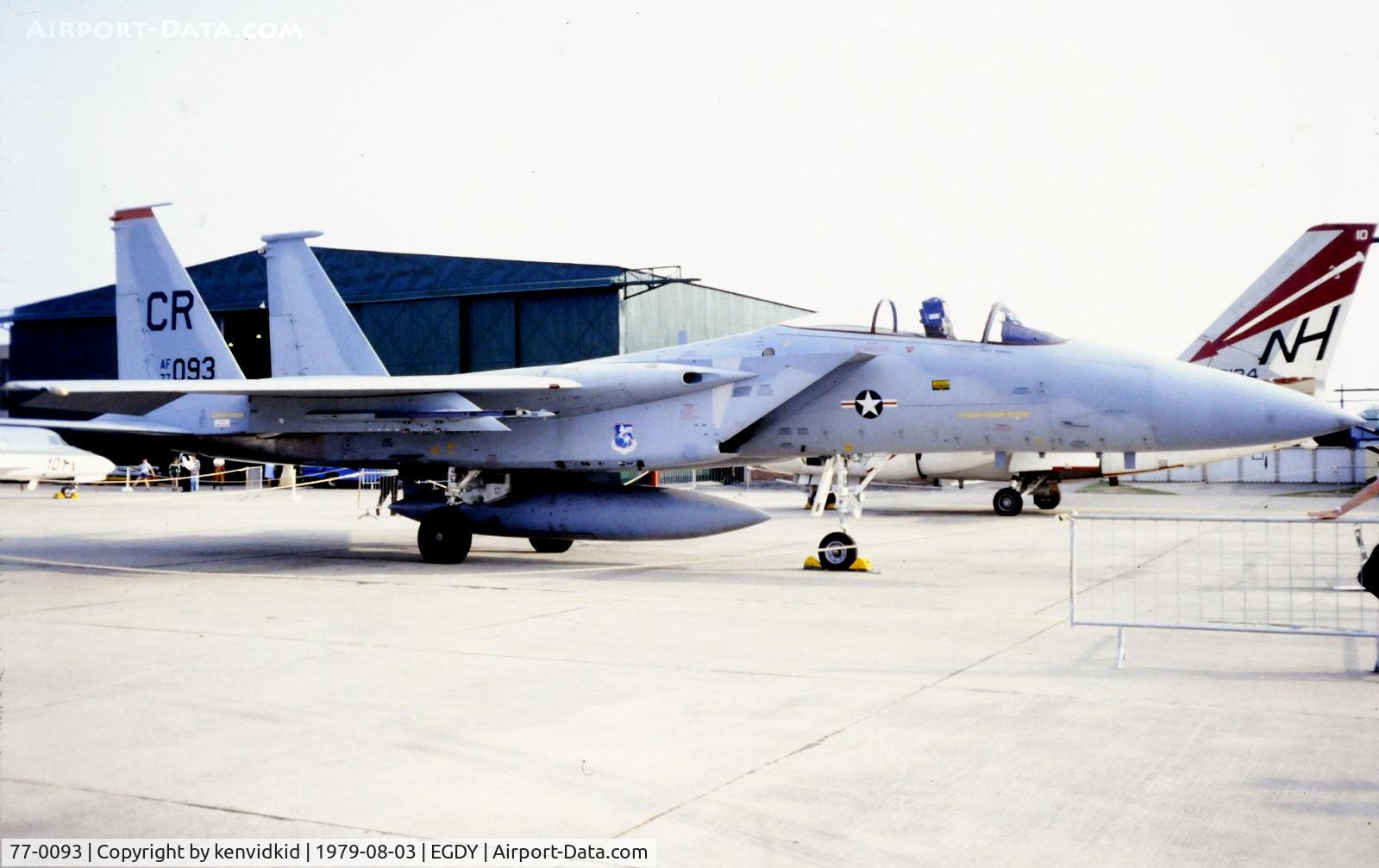 77-0093, 1977 McDonnell Douglas F-15A Eagle C/N 0375/A305, On static display at the 1979 Yeovilton air show.