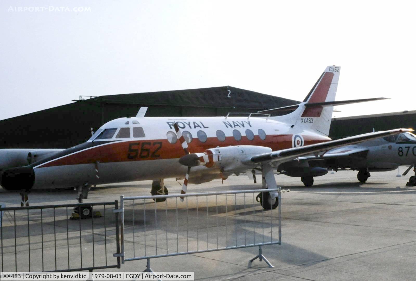 XX483, 1978 Scottish Aviation HP-137 Jetstream T.2 C/N 264, On static display at the 1979 Yeovilton air show.