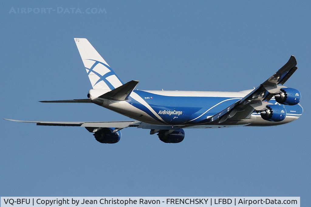 VQ-BFU, 2014 Boeing 747-83QF C/N 60117, AirBridge Cargo take off runway 05