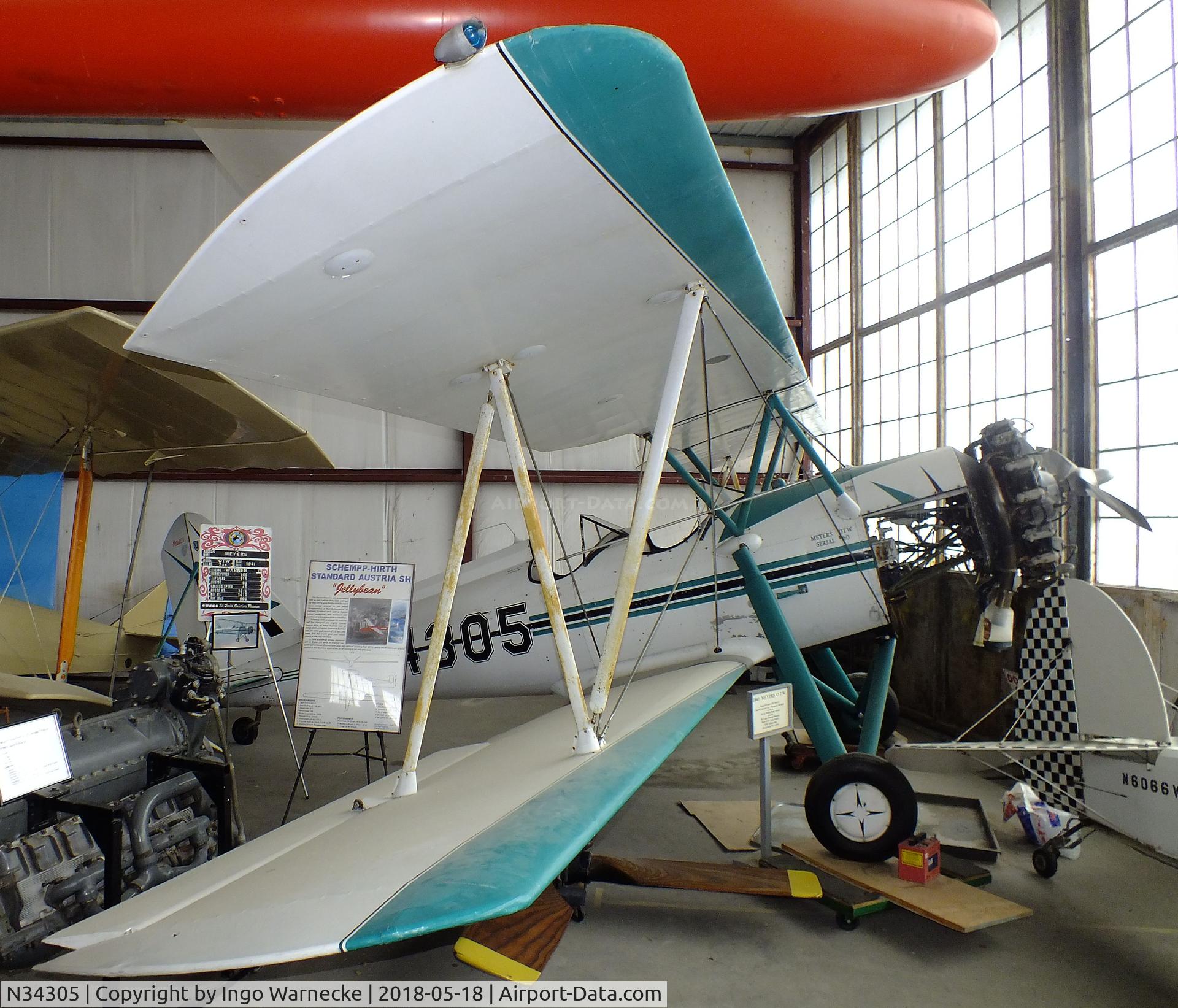 N34305, 1941 Meyers OTW-145 C/N 50, Meyers OTW-145 at the Greater St. Louis Air and Space Museum, Cahokia Il