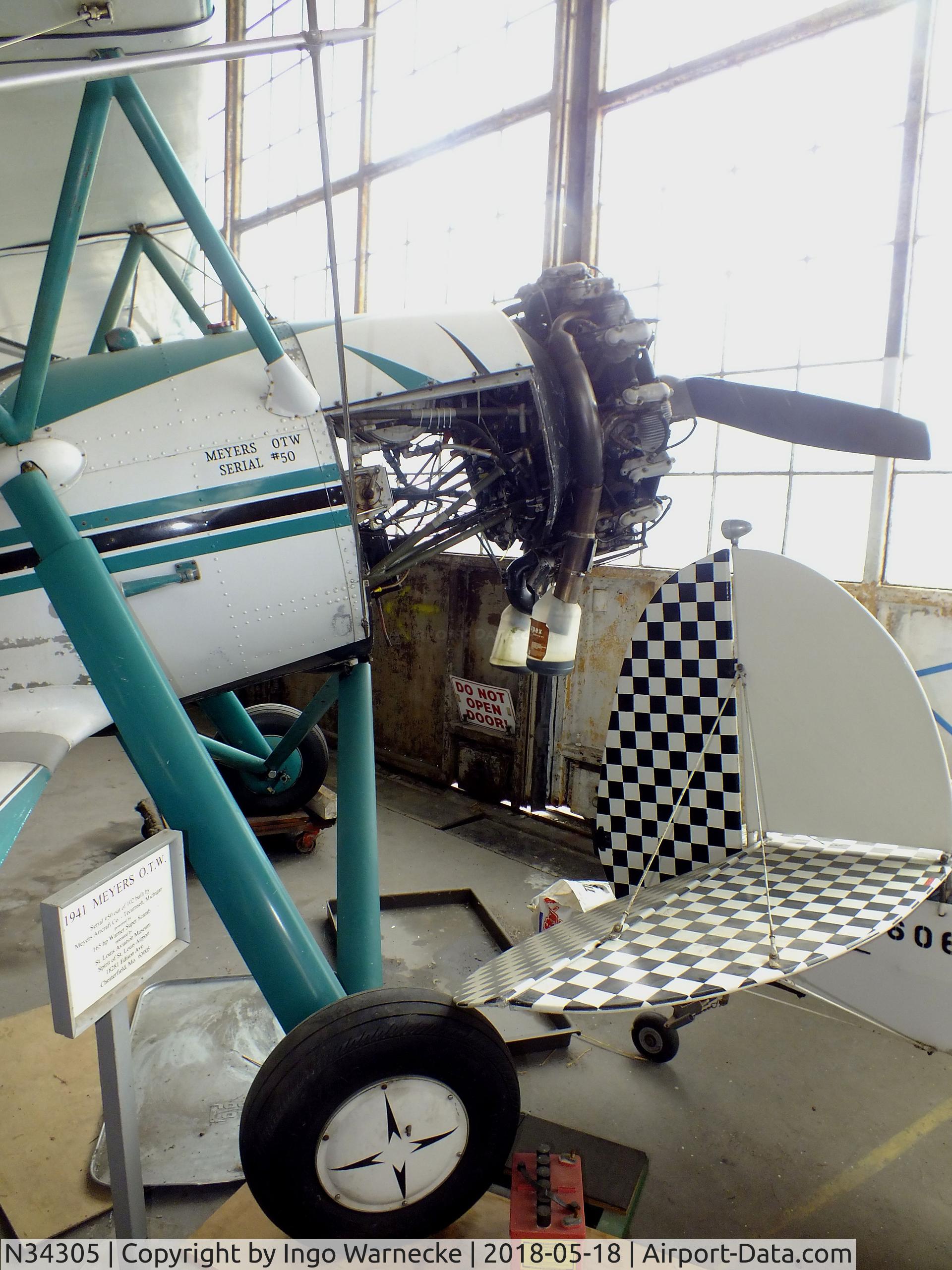 N34305, 1941 Meyers OTW-145 C/N 50, Meyers OTW-145 at the Greater St. Louis Air and Space Museum, Cahokia Il