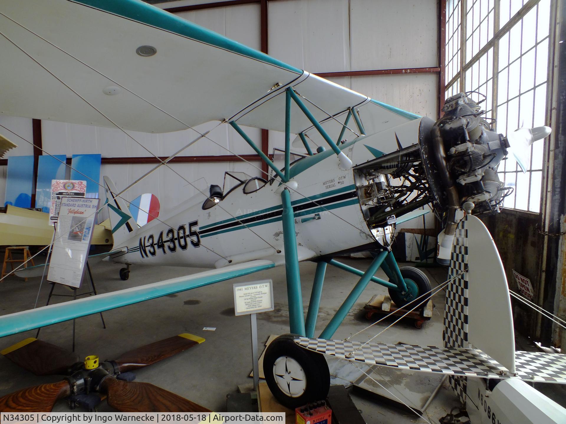 N34305, 1941 Meyers OTW-145 C/N 50, Meyers OTW-145 at the Greater St. Louis Air and Space Museum, Cahokia Il