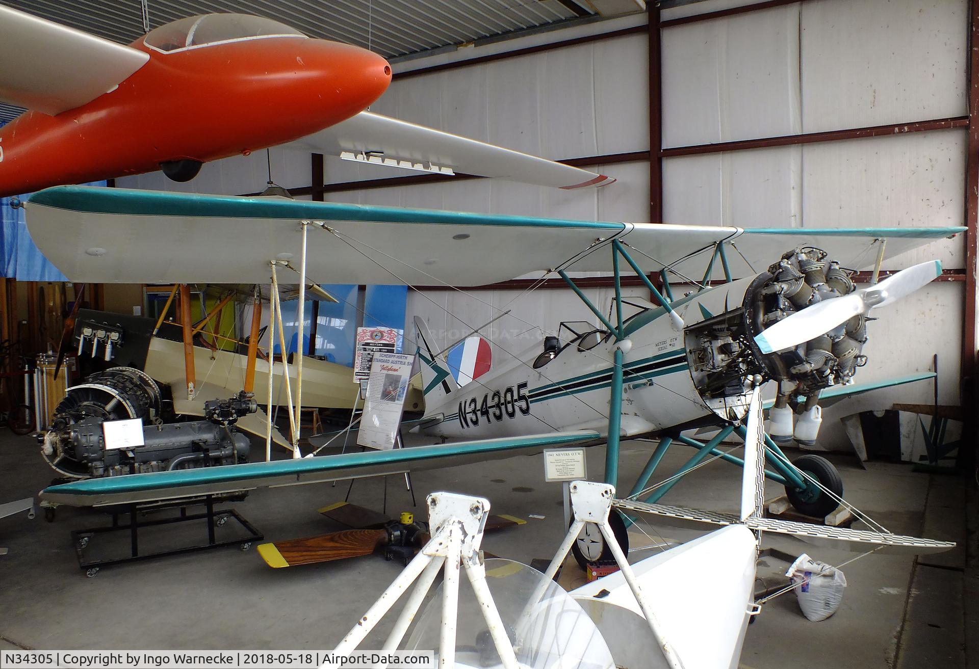 N34305, 1941 Meyers OTW-145 C/N 50, Meyers OTW-145 at the Greater St. Louis Air and Space Museum, Cahokia Il