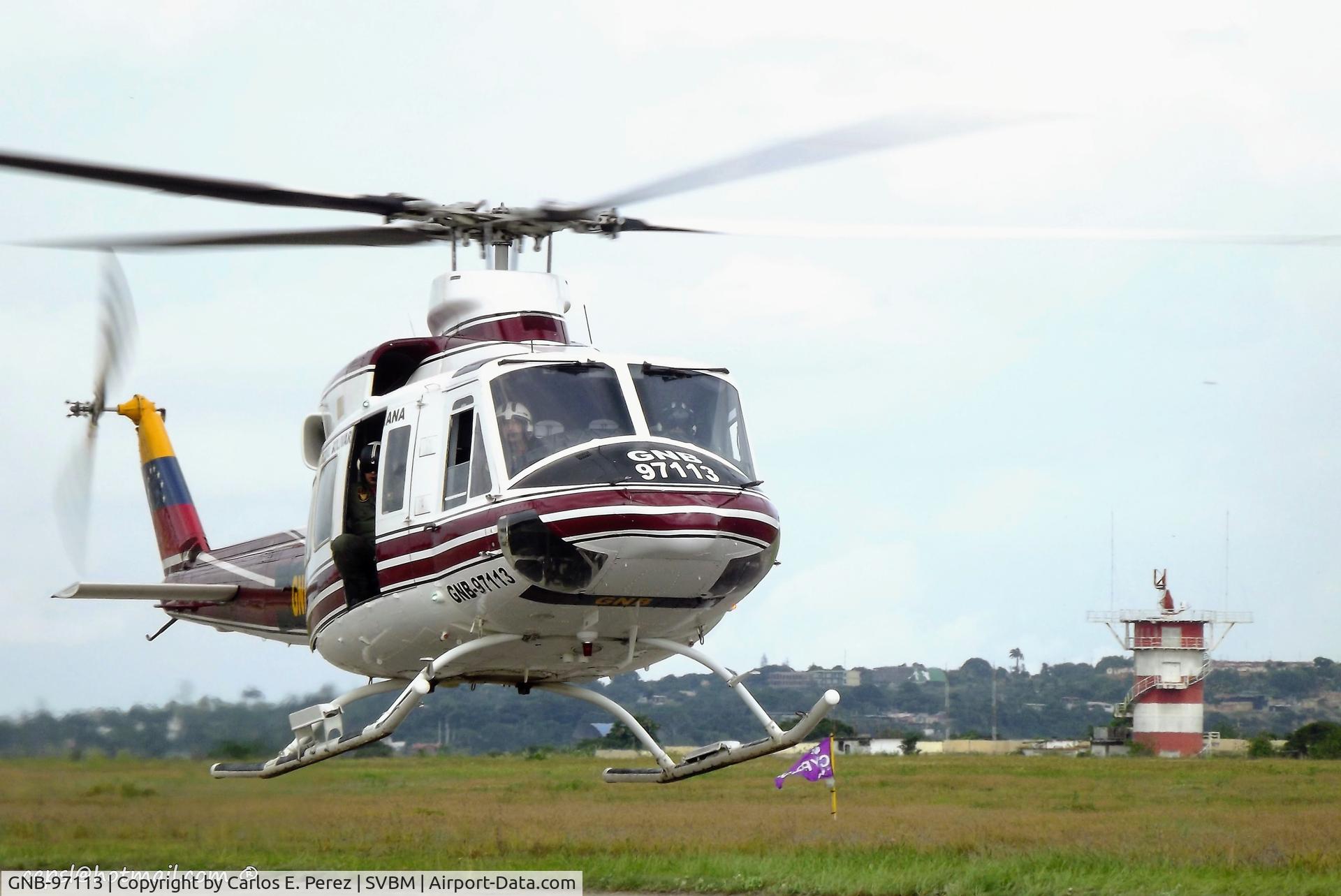 GNB-97113, Bell 412EP C/N 36168, BELL 412EP belonging to the Guardia Nacional de Venezuela landing at the Jacinto Lara International Airport in Barquisimeto - Venezuela