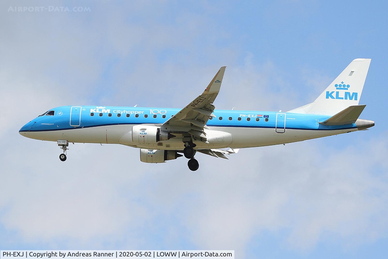PH-EXJ, 2016 Embraer 175LR (ERJ-170-200LR) C/N 17000597, KLM Cityhopper ERJ-175