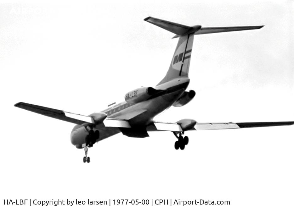 HA-LBF, 1970 Tupolev Tu-134 C/N 0350923, Copenhagen may 1977