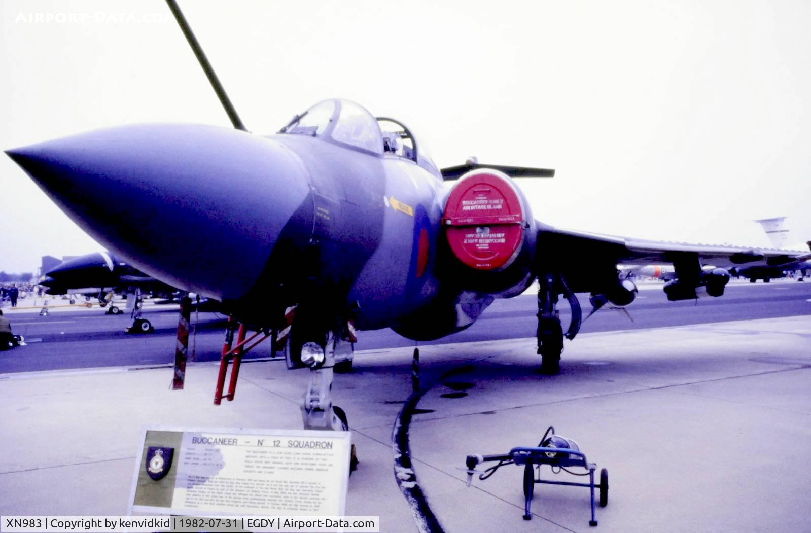 XN983, 1965 Hawker Siddeley Buccaneer S.2B C/N B3-10-63, On static display at the 1982 Yeovilton air show.