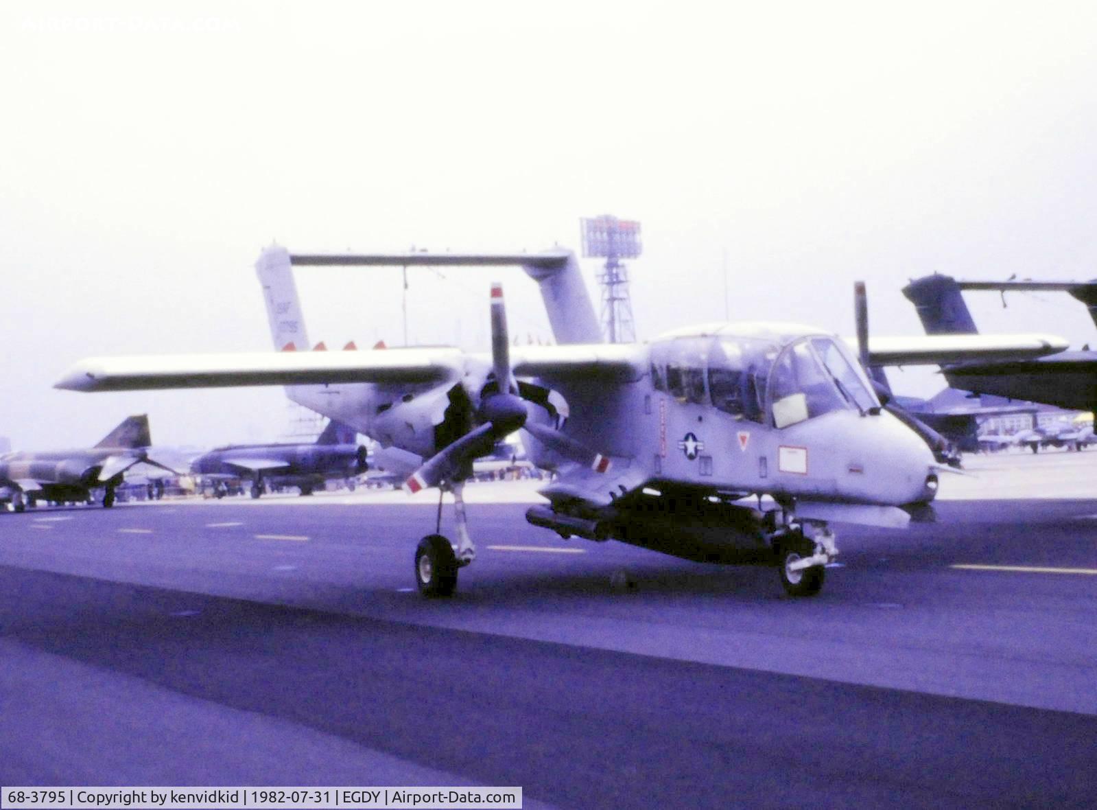 68-3795, Rockwell OV-10A C/N 321-121, On static display at the 1982 Yeovilton air show.