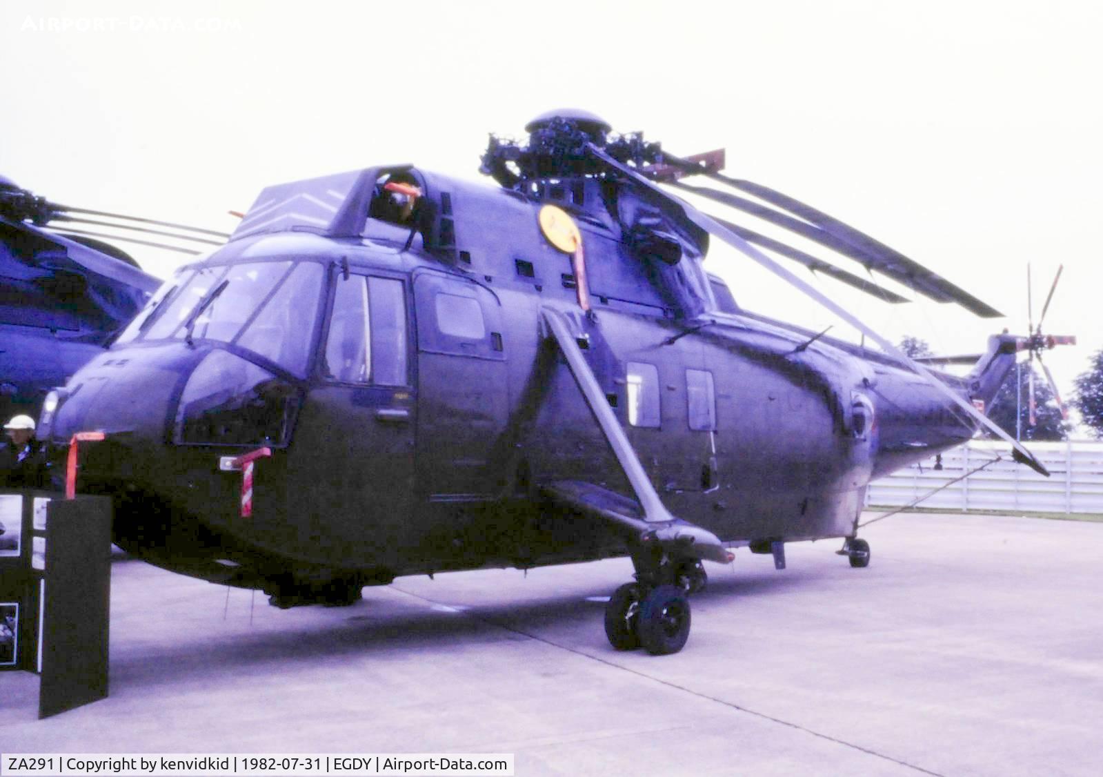 ZA291, 1979 Westland Sea King HC.4 C/N WA905, On static display at the 1982 Yeovilton air show.