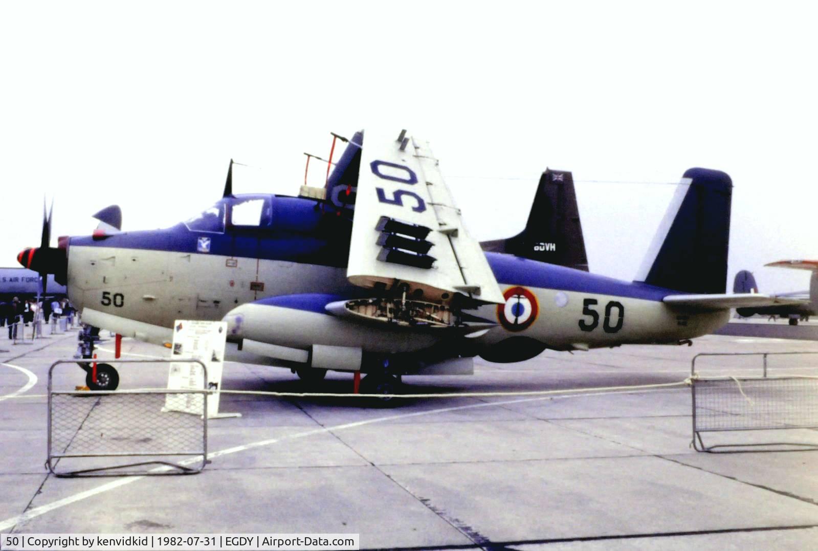 50, Breguet Br.1050 Alize C/N 50, On static display at the 1982 Yeovilton air show.