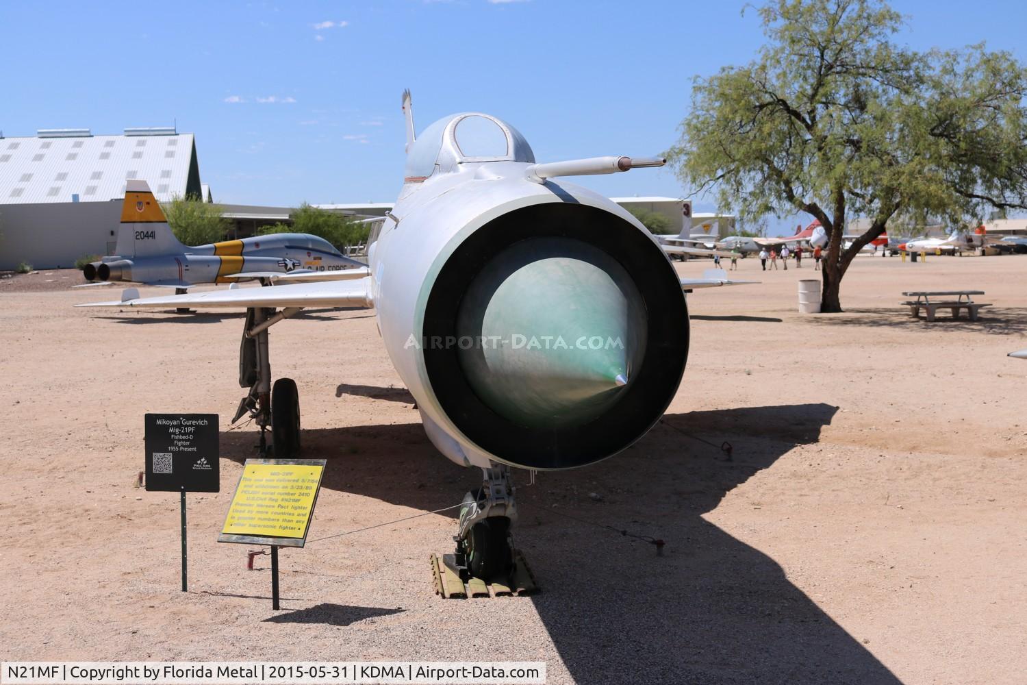 N21MF, Mikoyan-Gurevich MiG-21PF C/N 762410, PIMA 2015
