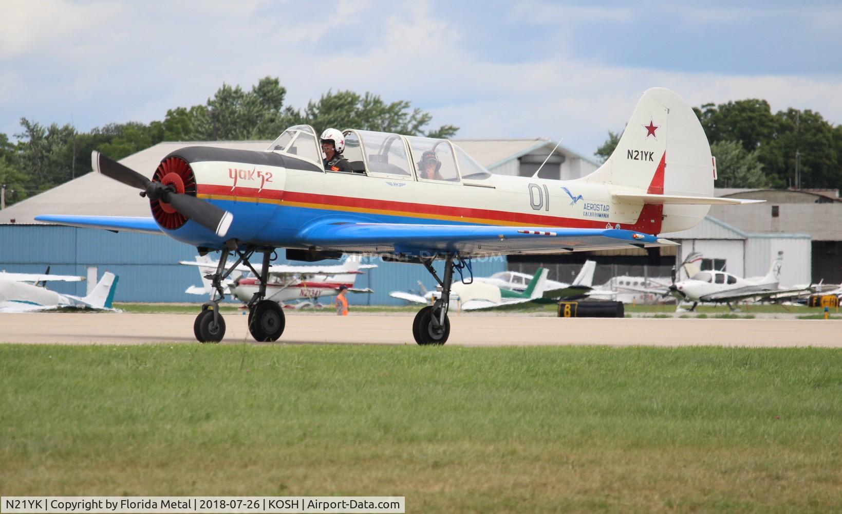 N21YK, 1992 Yakovlev Yak-52 C/N 9211609/01, Air Venture 2018