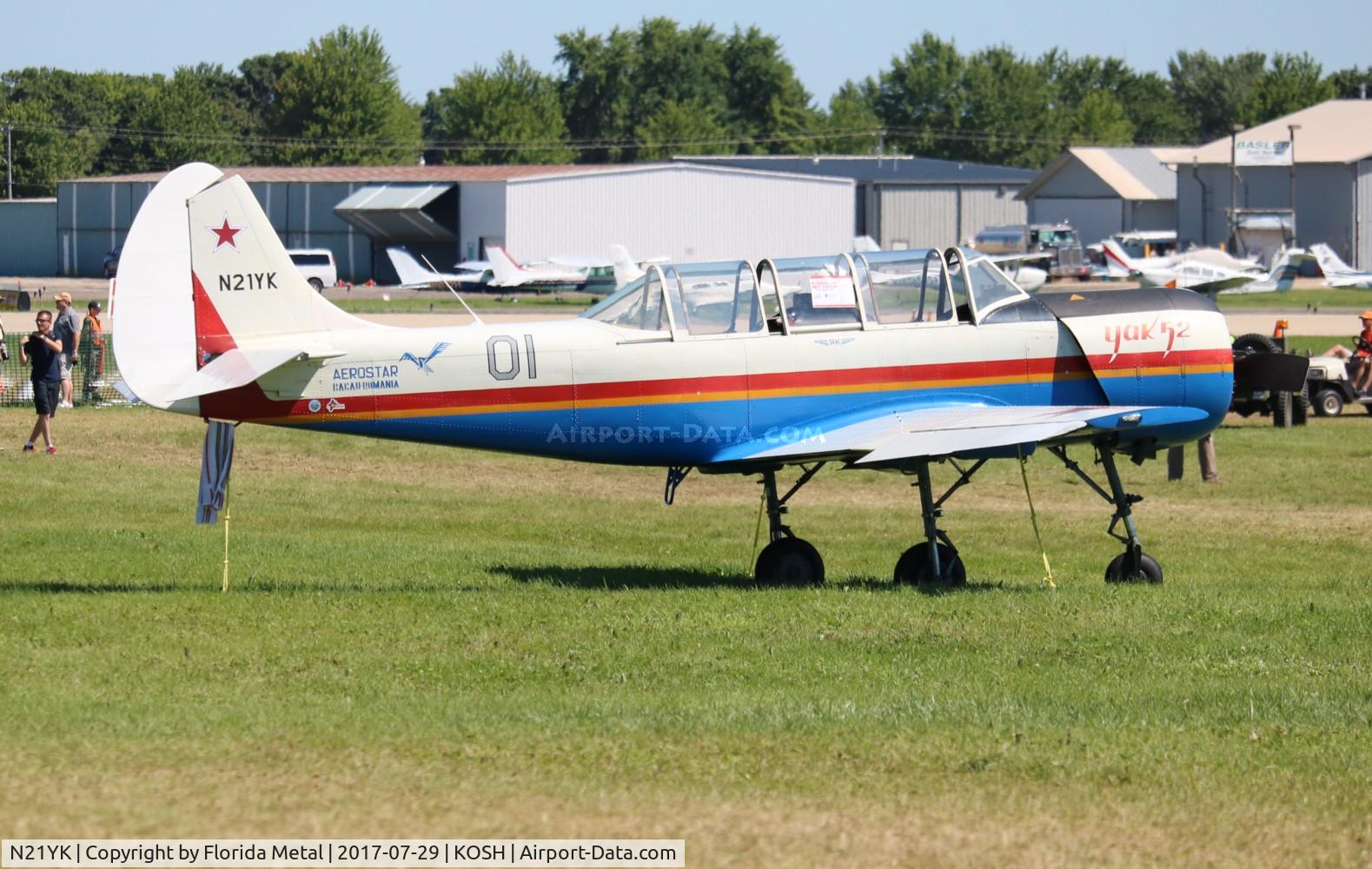 N21YK, 1992 Yakovlev Yak-52 C/N 9211609/01, Air Venture 2017