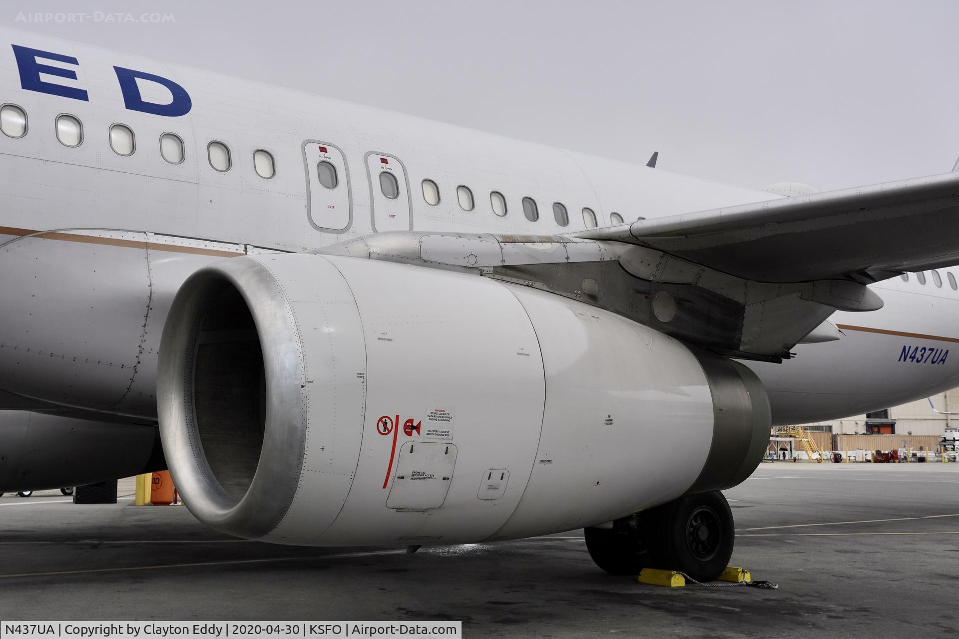 N437UA, 1997 Airbus A320-232 C/N 655, IAE V2500 engine SFO 2020.