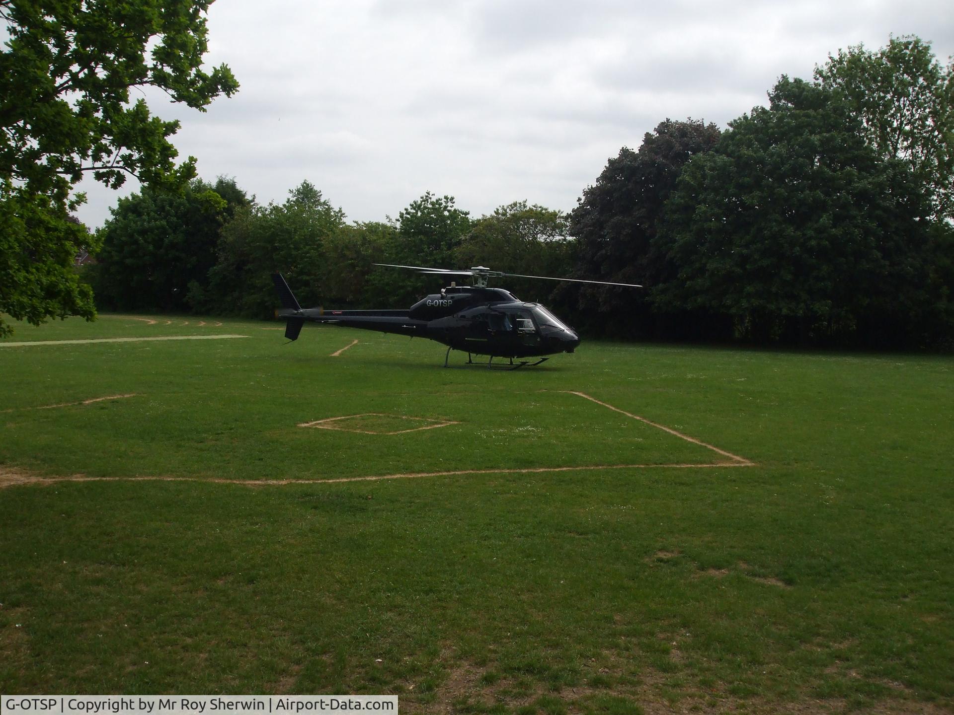 G-OTSP, 1982 Aerospatiale AS-355F-1 Twin Ecureuil C/N 5177, Educational visit to a local school in Leicestershire.