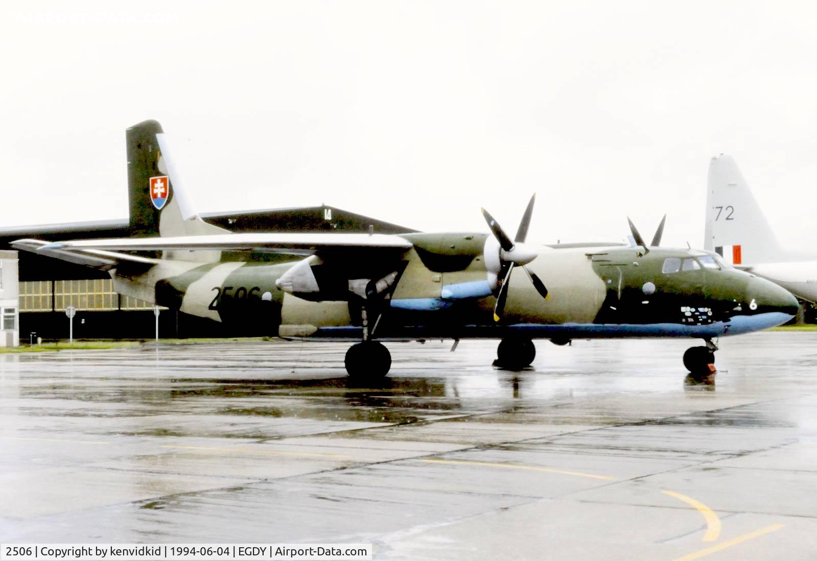 2506, Antonov An-26 C/N 12506, On static display at the RNAS Yeovilton 1994 50th Anniversary of D Day photocall. It rained all day.