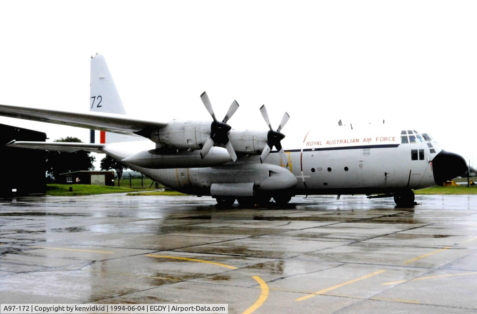 A97-172, 1965 Lockheed C-130E Hercules C/N 382-4172, On static display at the RNAS Yeovilton 1994 50th Anniversary of D Day photocall. It rained all day.