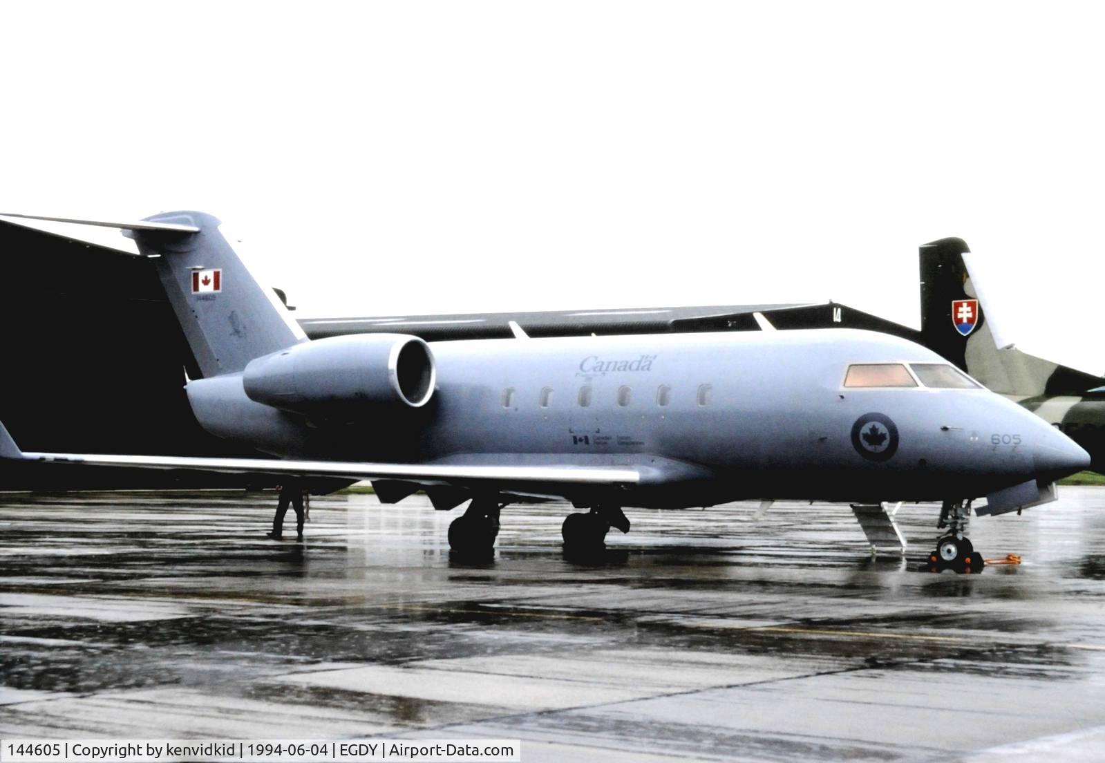 144605, 1981 Canadair CC-144 Challenger C/N 1008, On static display at the RNAS Yeovilton 1994 50th Anniversary of D Day photocall. It rained all day.