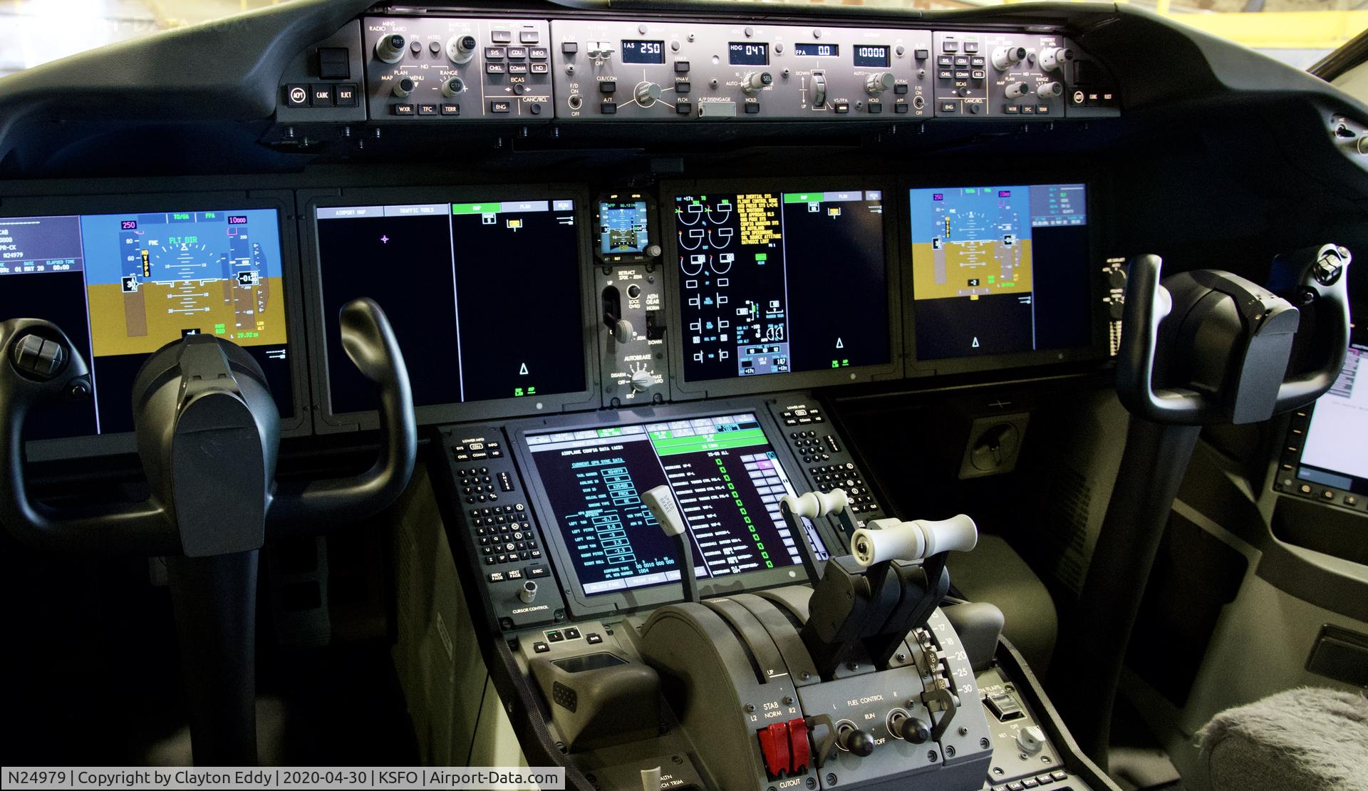 N24979, 2020 Boeing 787-9 Dreamliner C/N 55141, Flightdeck SFO 2020.
