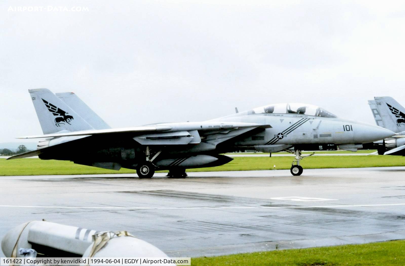 161422, Grumman F-14B Tomcat Tomcat C/N 432, On static display at the RNAS Yeovilton 1994 50th Anniversary of D Day photocall. It rained all day.