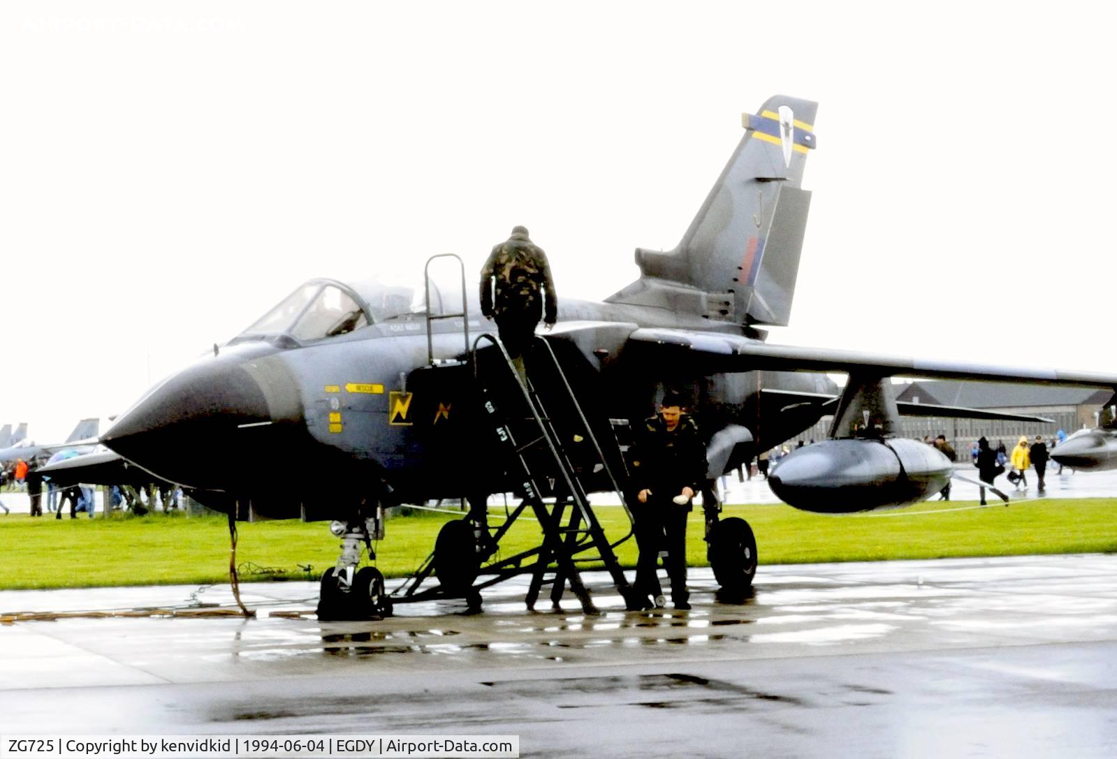 ZG725, 1990 Panavia Tornado GR.1A C/N 828/BS182/3399, On static display at the RNAS Yeovilton 1994 50th Anniversary of D Day photocall. It rained all day.