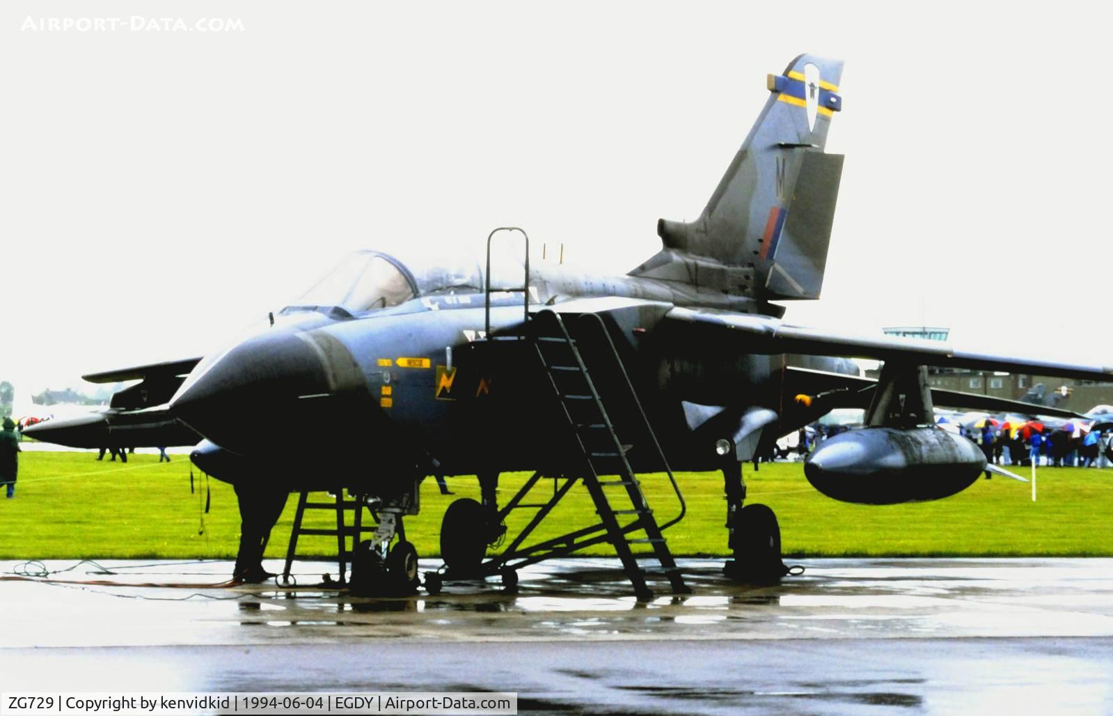 ZG729, 1990 Panavia Tornado GR.4 C/N 836/BS185/3405, On static display at the RNAS Yeovilton 1994 50th Anniversary of D Day photocall. It rained all day.