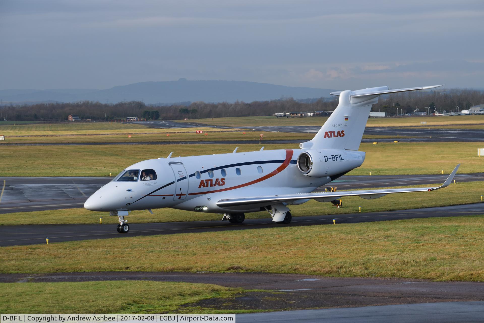D-BFIL, 2016 Embraer EMB-545 Legacy 450 C/N 55010015, D-BFIL seen at Gloucestershire Airport.