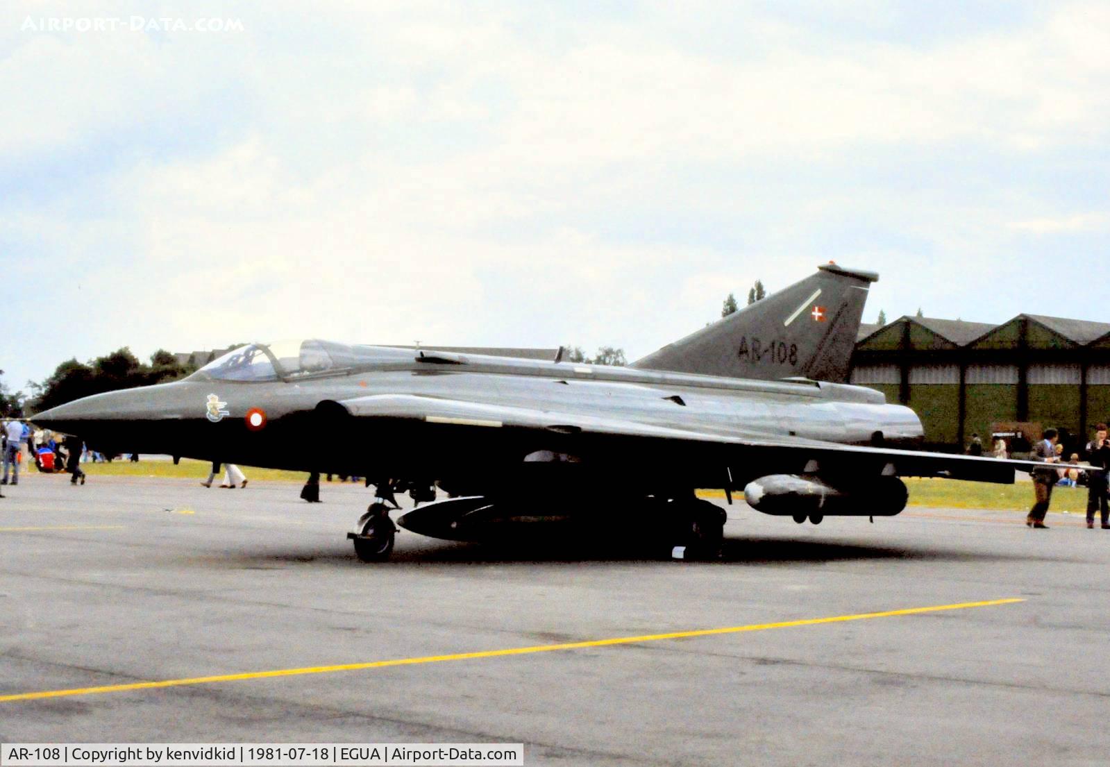 AR-108, 1971 Saab RF-35 Draken C/N 35-1108, At the 1981 Upper Heyford open house.