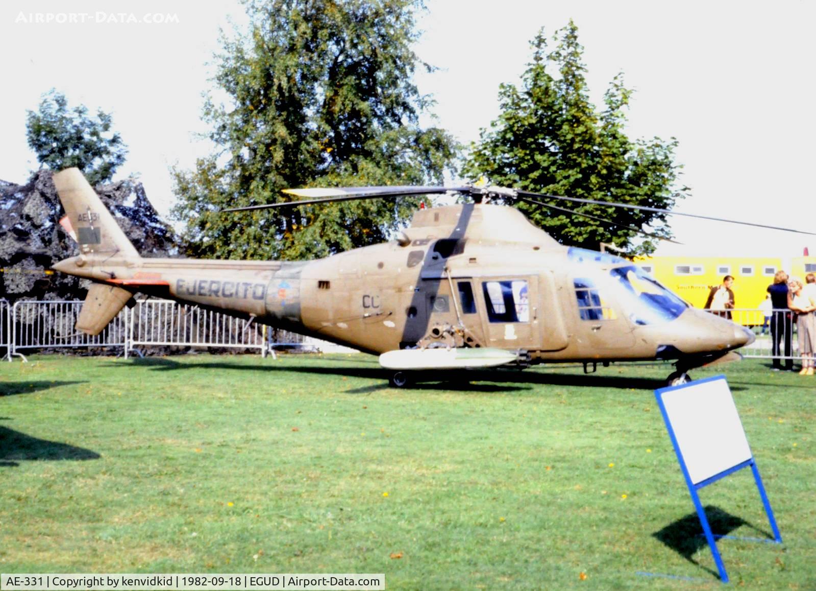 AE-331, Agusta A.109 A C/N 7138, On static display at the 1982 Abingdon air show.