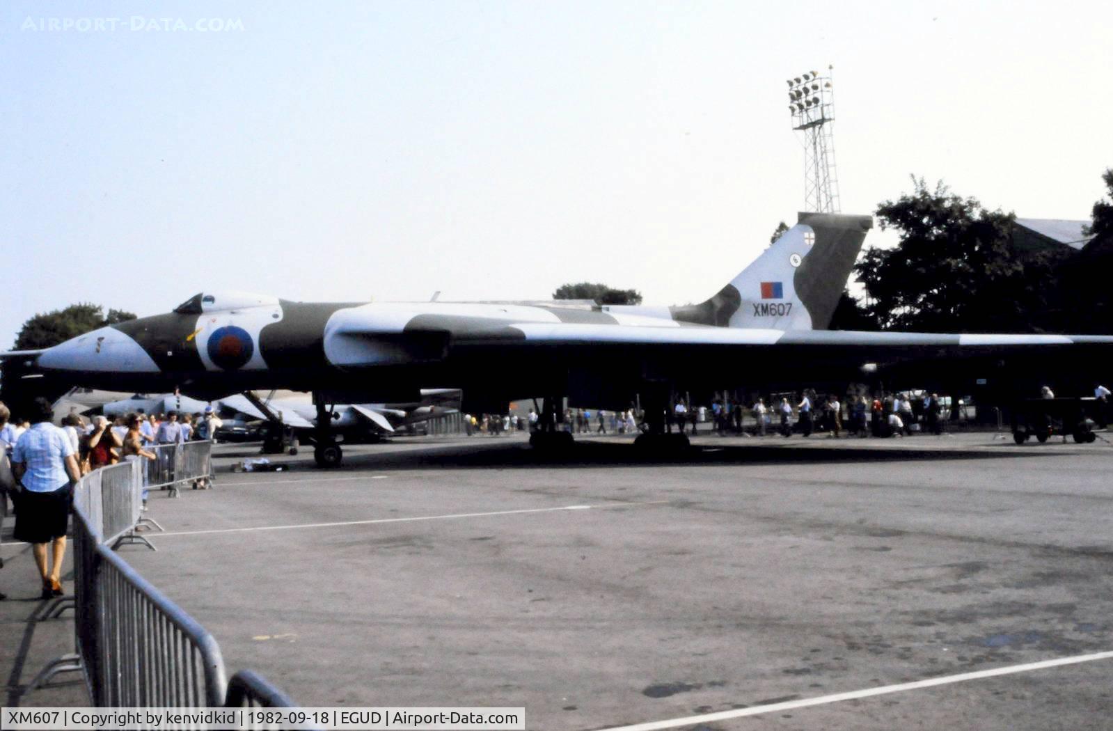XM607, 1963 Avro Vulcan B.2 C/N Set 71, On static display at the 1982 Abingdon air show.