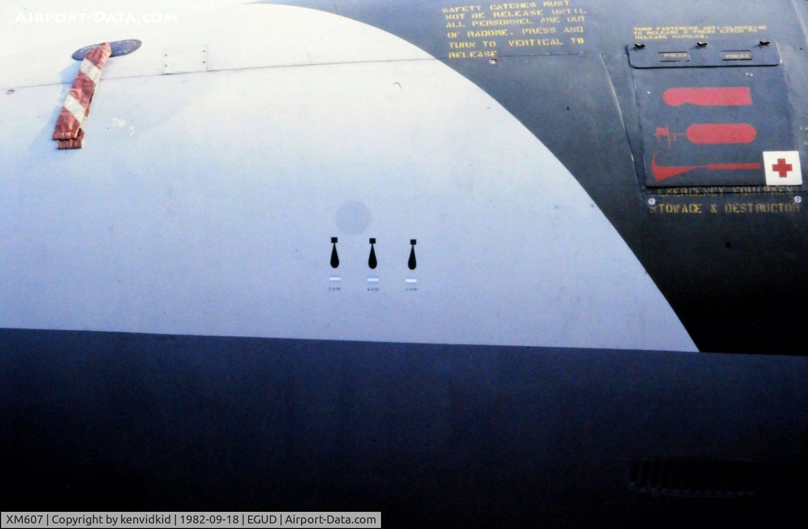 XM607, 1963 Avro Vulcan B.2 C/N Set 71, Mission symbols.
On static display at the 1982 Abingdon air show.