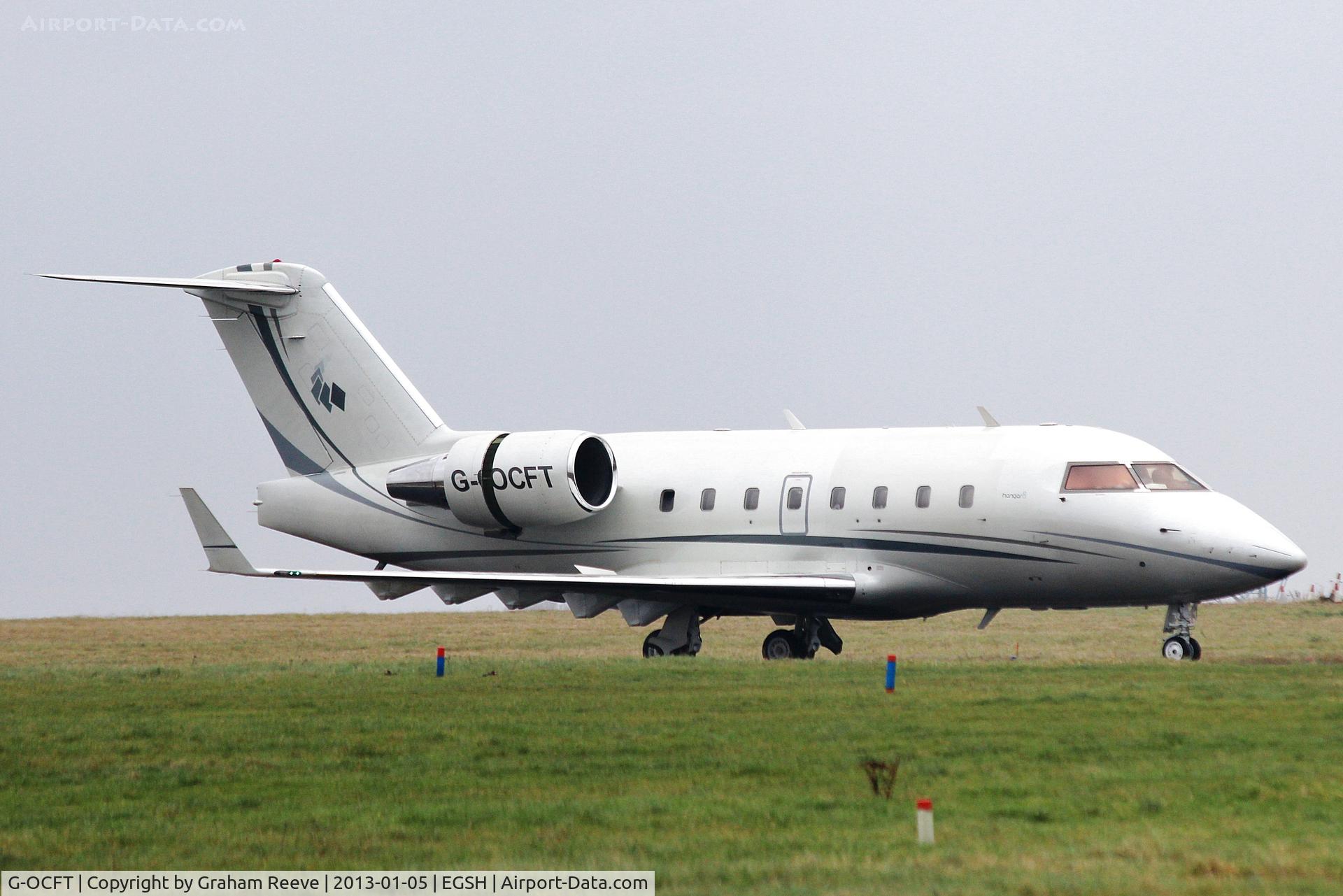 G-OCFT, 1990 Canadair Challenger 601-3A (CL-600-2B16) C/N 5067, Just landed at Norwich.