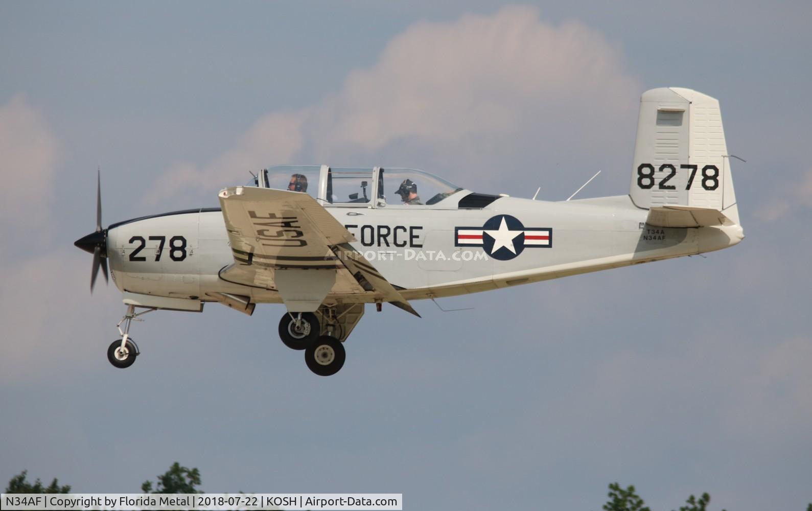 N34AF, Beech (CCF) T-34A (A45) Mentor C/N CCF34-51, Air Venture 2018