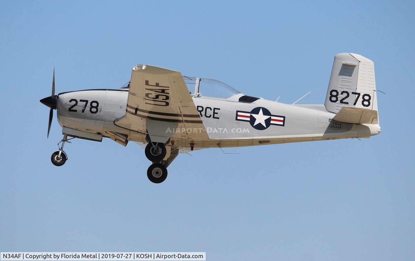 N34AF, Beech (CCF) T-34A (A45) Mentor C/N CCF34-51, Air Venture 2019