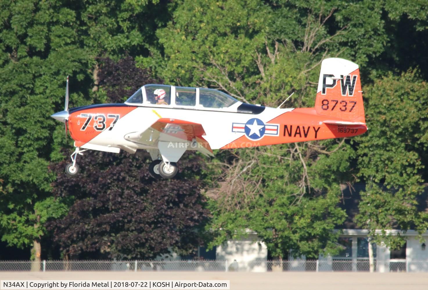 N34AX, 1956 Beech T34 Mentor C/N CG-141, Air Venture 2018