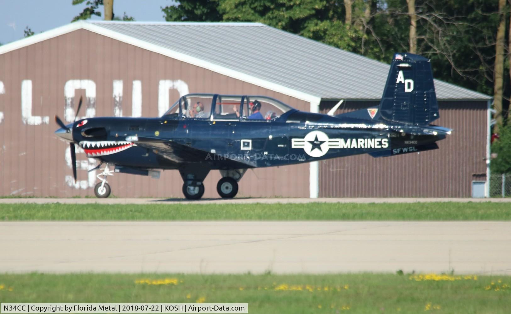 N34CC, 1982 Beech T-34C-1 Turbo Mentor C/N GM-86, Air Venture 2018