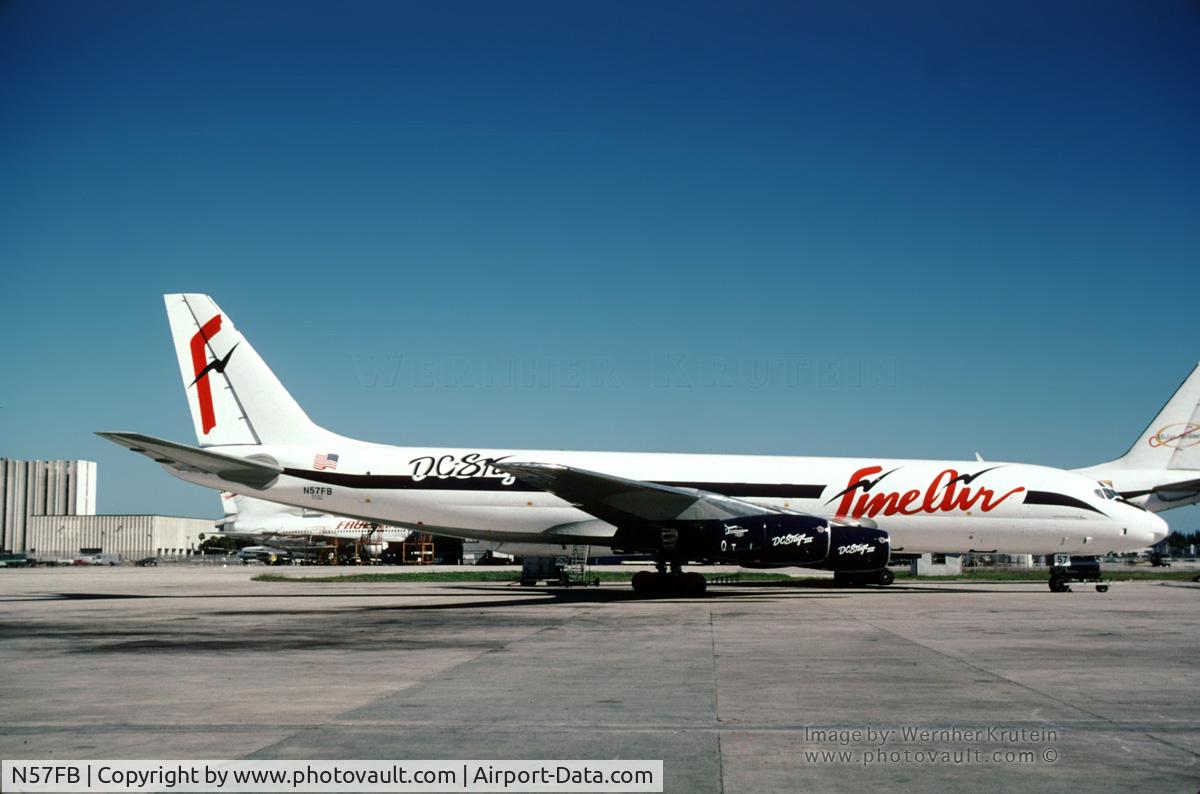 N57FB, 1963 Douglas DC-8F-54 C/N 45669, N57FB, Fine Air on the tarmac.