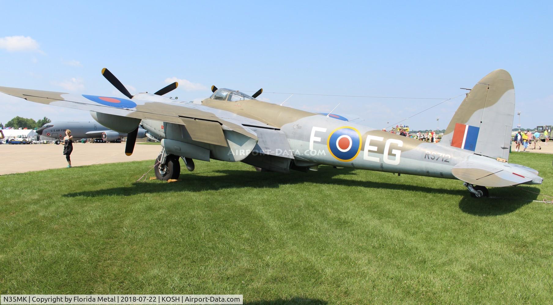 N35MK, 1946 De Havilland DH-98 Mosquito TT.35 C/N RS-712, Air Venture 2018