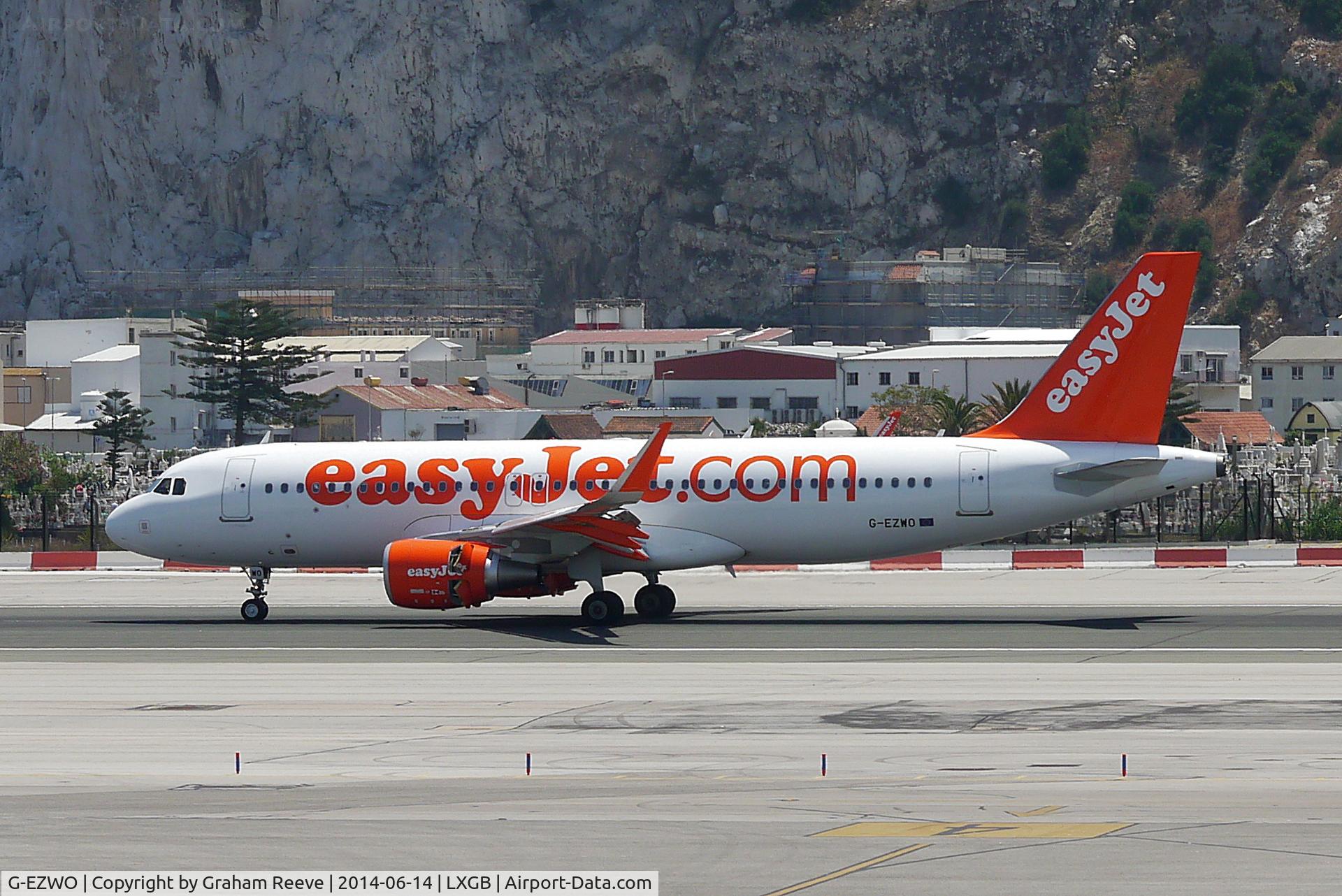 G-EZWO, 2013 Airbus A320-214 C/N 5785, Just landed at Gibraltar.