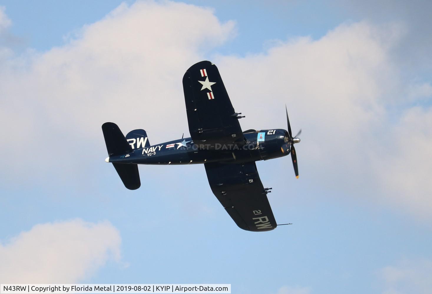 N43RW, Vought F4U-5 Corsair C/N Not found (Bu121881), Thunder Over Michigan 2019
