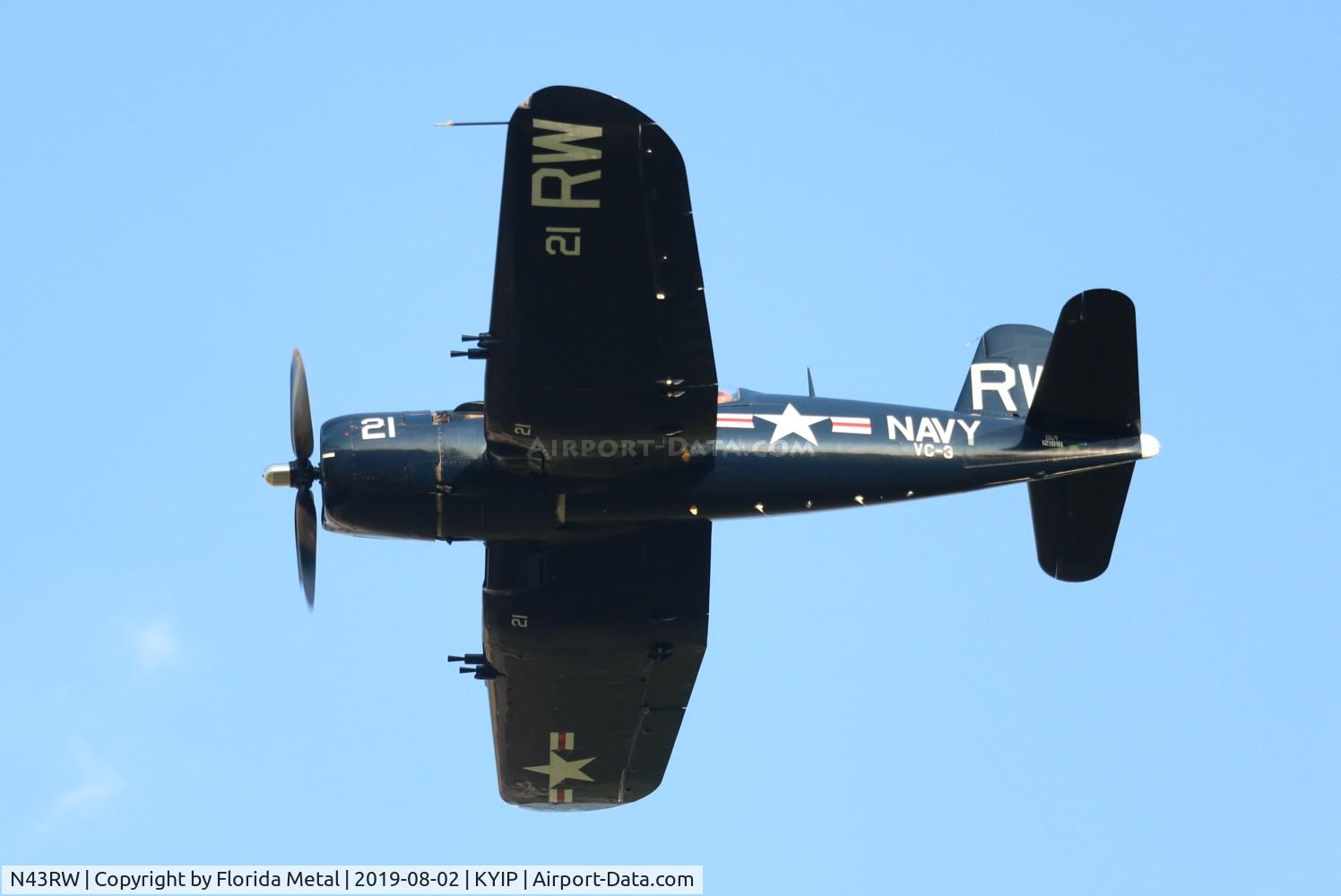 N43RW, Vought F4U-5 Corsair C/N Not found (Bu121881), Thunder Over Michigan 2019