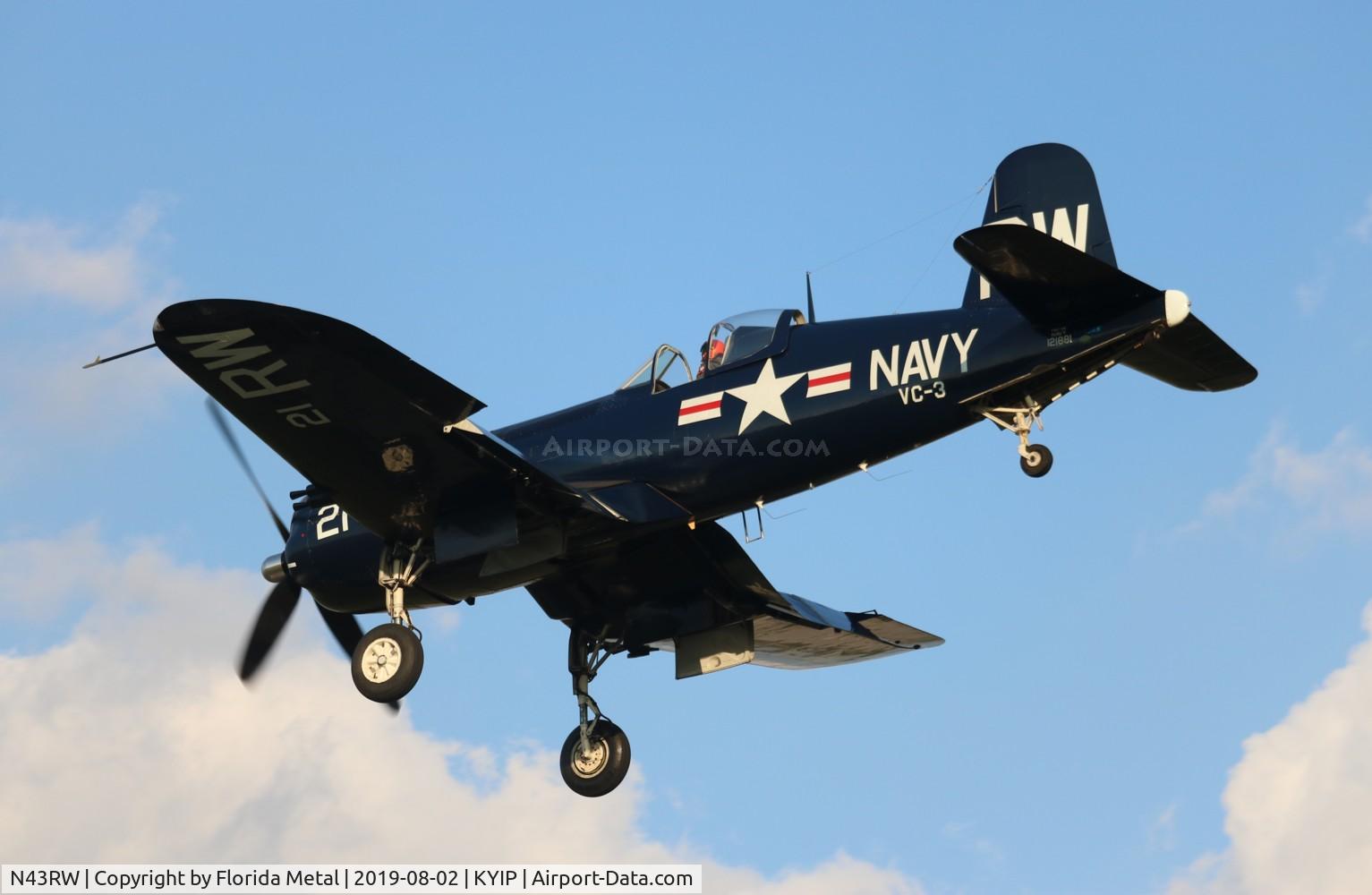 N43RW, Vought F4U-5 Corsair C/N Not found (Bu121881), Thunder Over Michigan 2019