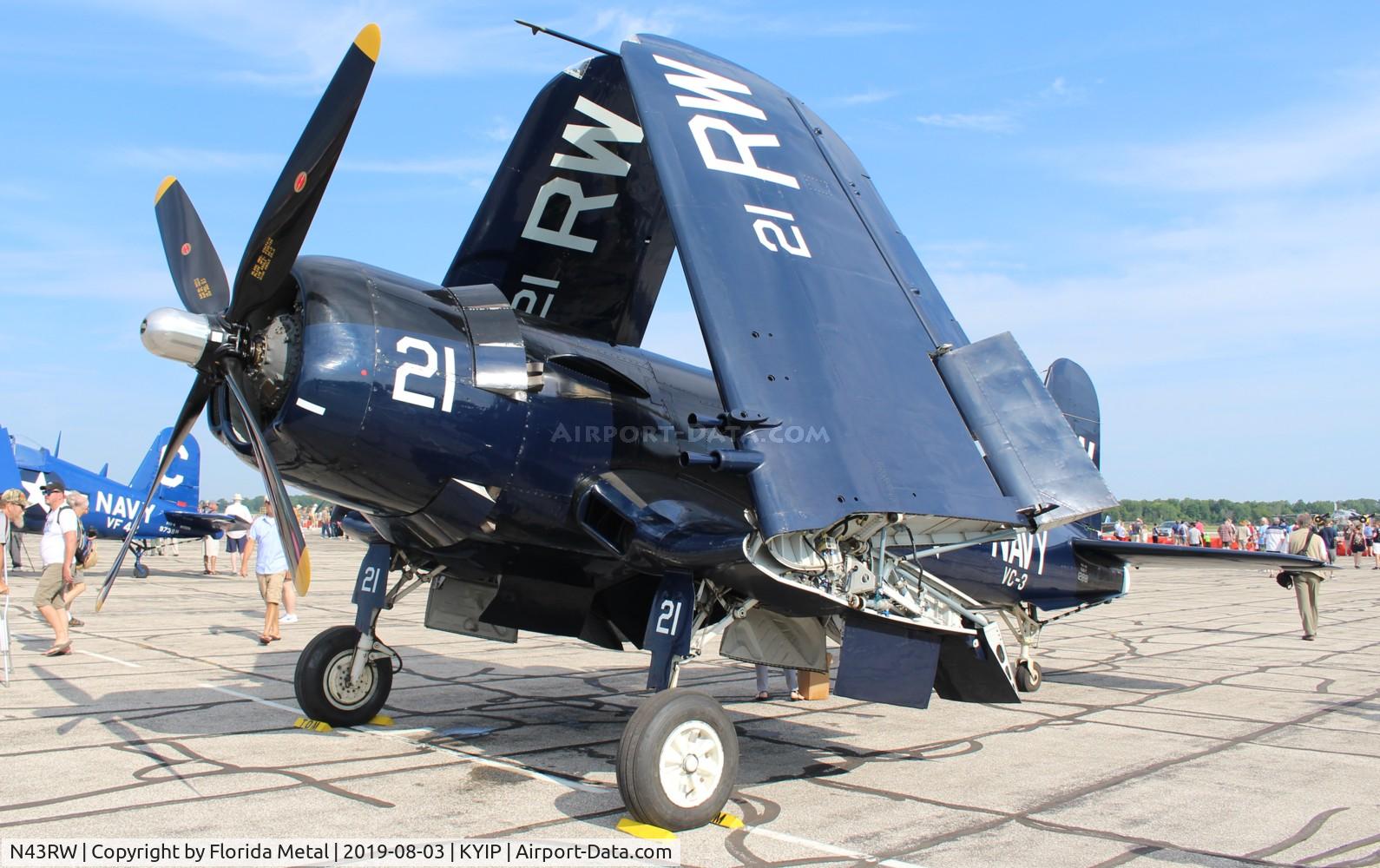 N43RW, Vought F4U-5 Corsair C/N Not found (Bu121881), Thunder Over Michigan 2019