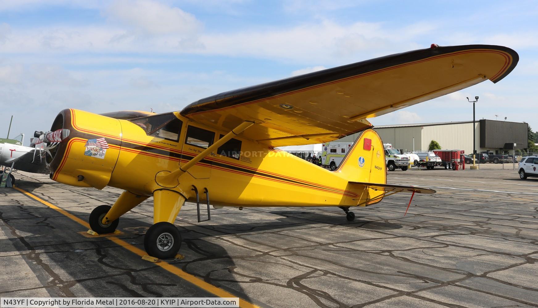 N43YF, 1943 Stinson V77 Reliant C/N 77-452, Thunder Over Michigan 2016
