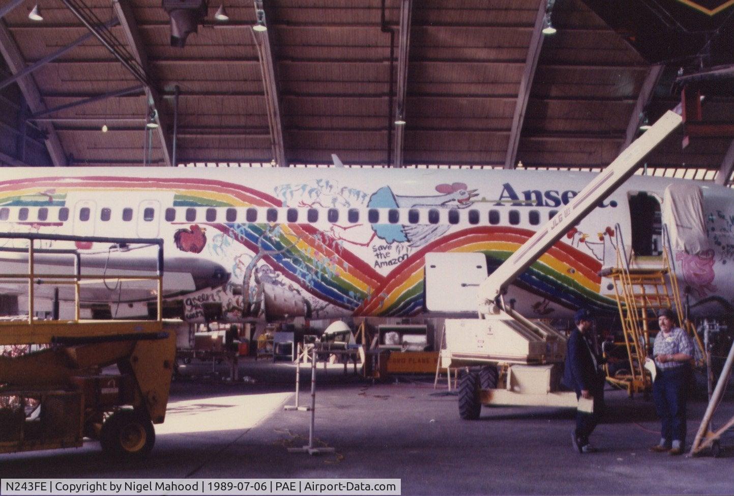 N243FE, 1978 Boeing 727-277F C/N 21480, Ansett (VH-RML) to Federal Express (N243FE) inspection, Everett, Washington 1989